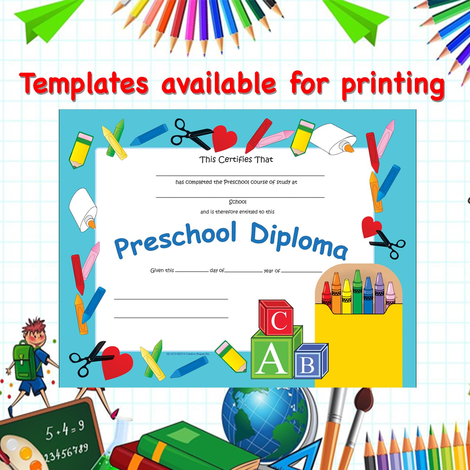 SHAPES ETC. Recognition Certificate - Preschool Diploma