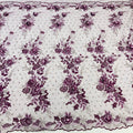 Beaded 3D Floral Lace Fabric Embroidered on 100% Polyester Net Mesh | Lace USA - GD-416
